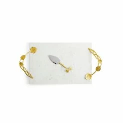 Wholesale 😍 Michael Aram Botanical Leaf Gold Large Cheese Board W/ Spreader, Created For Macy's No Color 🎁