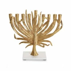 Cheap 🧨 Michael Aram Palm Menorah Gold 🛒