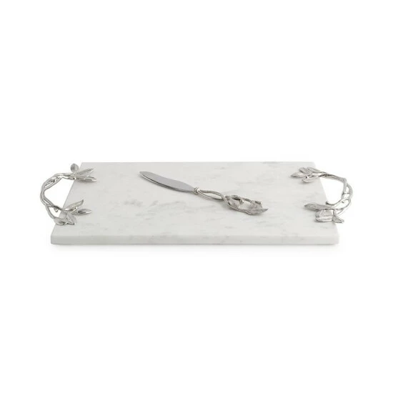 Promo π Michael Aram Laurel Cheese Board W/Knife White/silver π 3 Promo π Michael Aram Laurel Cheese Board W/Knife White/silver π