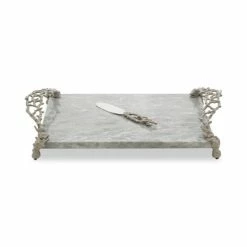 Deals ⭐ Michael Aram Ocean Reef Cheese Board With Knife Silver ⭐