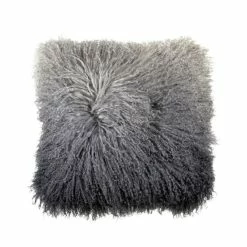 Cheapest ⌛ Michael Aram 18x18 Dip Dye Curly Sheepskin Pillow Charcoal 🎁